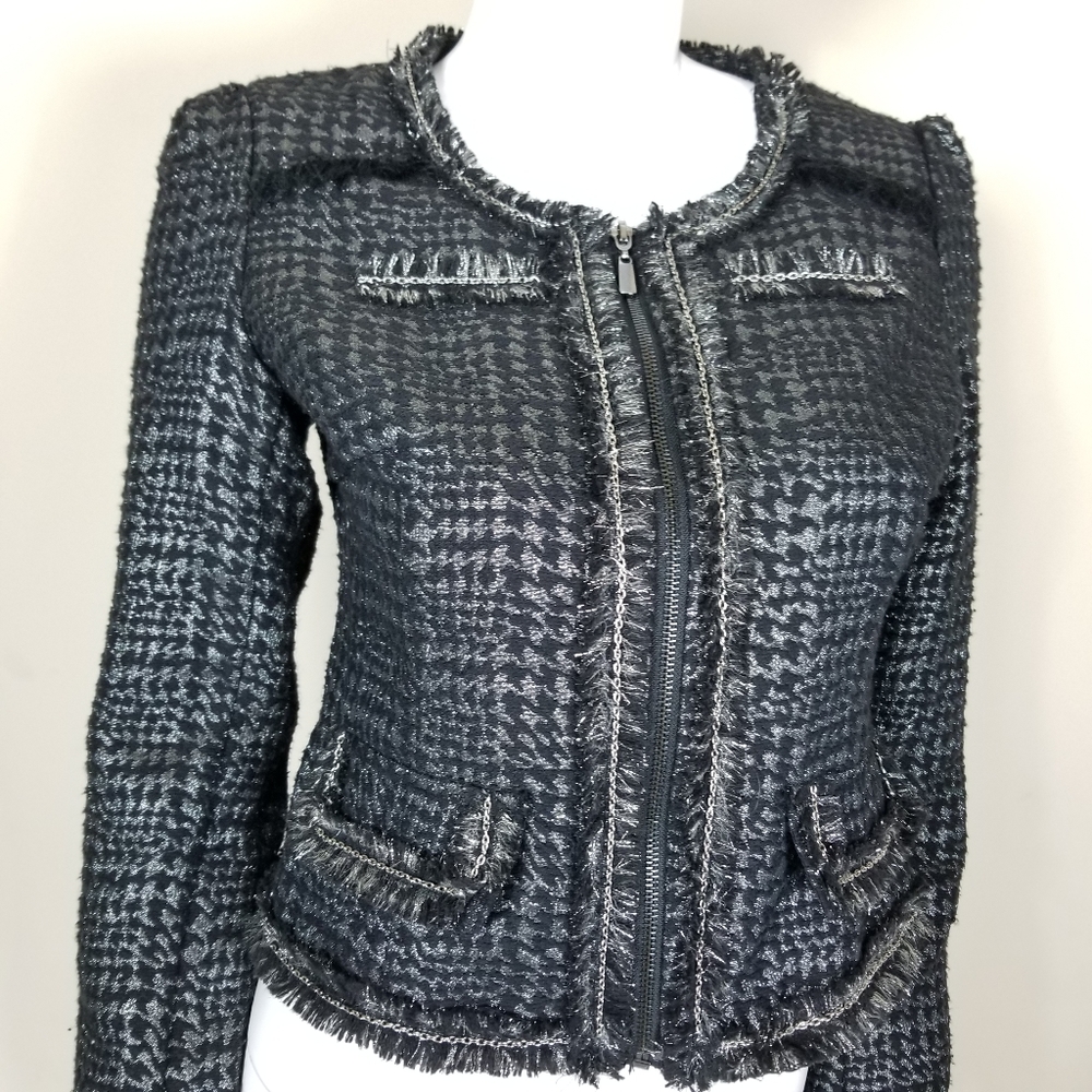 APT9 Fringe Blazer with Silver Threading Sz Small
